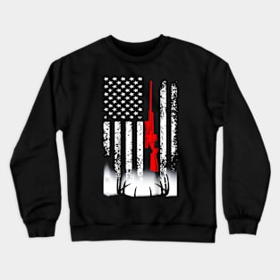 Deer Hunting USA Flag Crewneck Sweatshirt